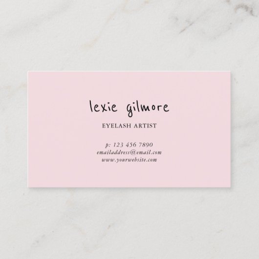 Paarse & Roze Waterverf Lash Artist Loyaliteit Visitekaartje (Achterkant)