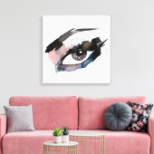 Paarse roze Waterverf ogen zweeft make-up brandmer Canvas Afdruk (Insitu (Woonkamer))