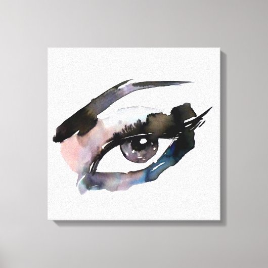 Paarse roze Waterverf ogen zweeft make-up brandmer Canvas Afdruk (Voorkant)