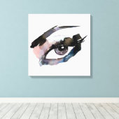 Paarse roze Waterverf ogen zweeft make-up brandmer Canvas Afdruk (Insitu (Houten vloer))
