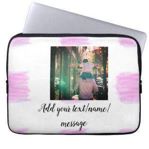 Paarse roze waterverf vader zoon papa afbeelding t laptop sleeve