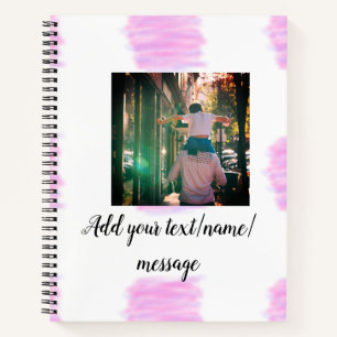 Paarse roze waterverf vader zoon papa afbeelding t notitieboek