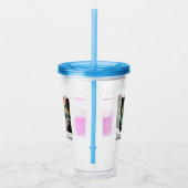 Paarse roze waterverf vader zoon vader afbeelding acryl drinkbeker (Rechts)