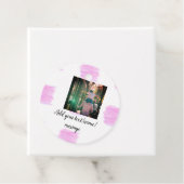 Paarse roze waterverf vader zoon vader afbeelding  bedankjes labels (In situ)