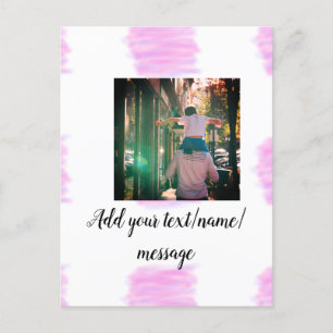 Paarse roze waterverf vader zoon vader afbeelding  briefkaart