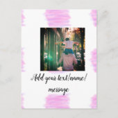 Paarse roze waterverf vader zoon vader afbeelding briefkaart (Voorkant)