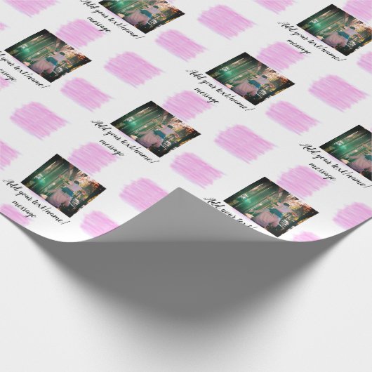 Paarse roze waterverf vader zoon vader afbeelding  cadeaupapier (Hoek)