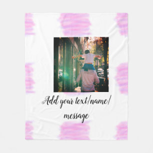 Paarse roze waterverf vader zoon vader afbeelding fleece deken