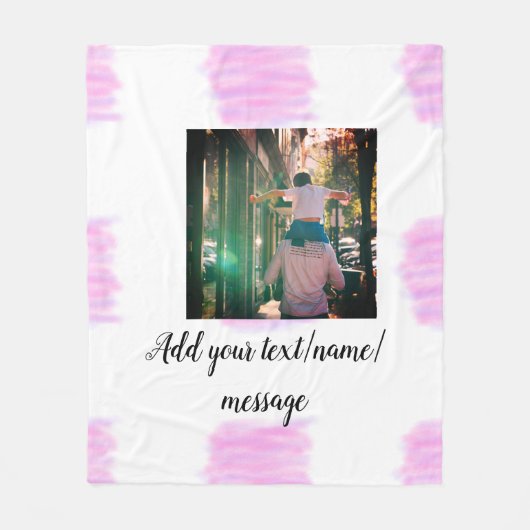 Paarse roze waterverf vader zoon vader afbeelding  fleece deken (Voorkant)