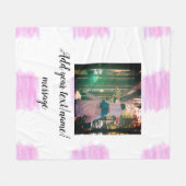Paarse roze waterverf vader zoon vader afbeelding  fleece deken (Voorkant (Horizontaal))