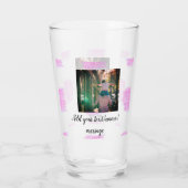 Paarse roze waterverf vader zoon vader afbeelding glas (Achterkant)