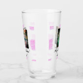 Paarse roze waterverf vader zoon vader afbeelding glas (Links)