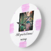 Paarse roze waterverf vader zoon vader afbeelding grote klok (Hoek)