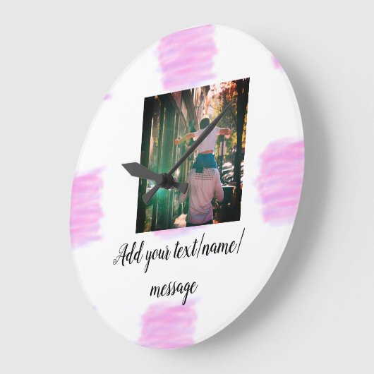 Paarse roze waterverf vader zoon vader afbeelding  grote klok (Hoek)