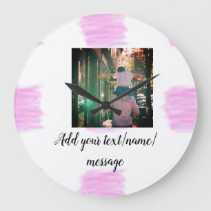 Paarse roze waterverf vader zoon vader afbeelding  grote klok