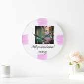 Paarse roze waterverf vader zoon vader afbeelding grote klok (Huis)