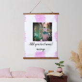 Paarse roze waterverf vader zoon vader afbeelding  hangend wandkleed (Slaapkamer)