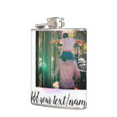 Paarse roze waterverf vader zoon vader afbeelding  heupfles (Links)
