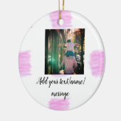 Paarse roze waterverf vader zoon vader afbeelding  keramisch ornament (Links)