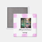 Paarse roze waterverf vader zoon vader afbeelding  magneet (Voorkant / Achterkant)