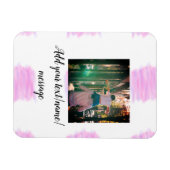 Paarse roze waterverf vader zoon vader afbeelding magneet (Horizontaal)