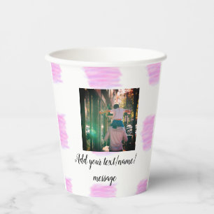 Paarse roze waterverf vader zoon vader afbeelding papieren bekers