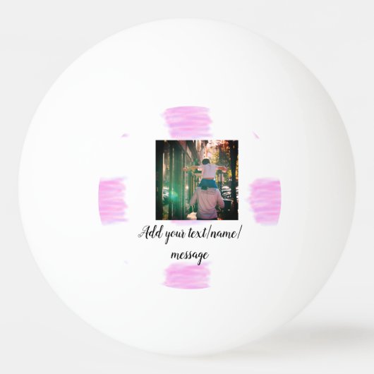 Paarse roze waterverf vader zoon vader afbeelding pingpongbal (Voorkant)