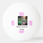 Paarse roze waterverf vader zoon vader afbeelding pingpongbal (Achterkant)