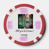 Paarse roze waterverf vader zoon vader afbeelding poker chips (Achterkant)