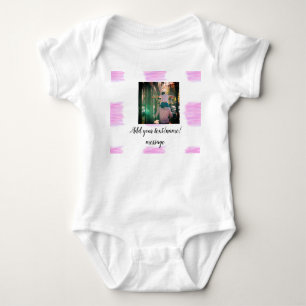 Paarse roze waterverf vader zoon vader afbeelding romper