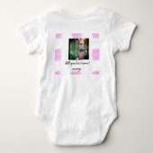 Paarse roze waterverf vader zoon vader afbeelding romper (Achterkant)