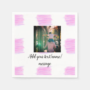 Paarse roze waterverf vader zoon vader afbeelding servet