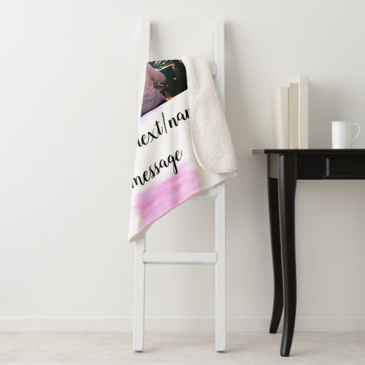 Paarse roze waterverf vader zoon vader afbeelding sherpa deken (In situ)