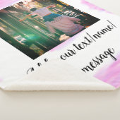 Paarse roze waterverf vader zoon vader afbeelding sherpa deken (3/4)