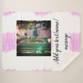 Paarse roze waterverf vader zoon vader afbeelding sherpa deken (Voorkant (horizontaal))