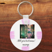 Paarse roze waterverf vader zoon vader afbeelding  sleutelhanger (Voorkant)