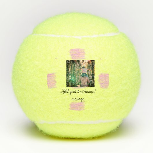 Paarse roze waterverf vader zoon vader afbeelding  tennisballen (Voorkant)