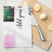 Paarse roze waterverf vader zoon vader afbeelding  theedoek (Quarter Fold)