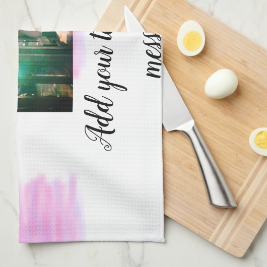 Paarse roze waterverf vader zoon vader afbeelding  theedoek (Quarter Fold)