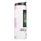 Paarse roze waterverf vader zoon vader afbeelding thermosbeker (Gedraaid links)