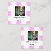 Paarse roze waterverf vader zoon vader afbeelding  vierkante visitekaartje (Voorkant / Achterkant)