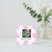 Paarse roze waterverf vader zoon vader afbeelding  vierkante visitekaartje (Staand voorkant)