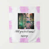 Paarse roze waterverf vader zoon vader afbeelding  wandkleed (Voorkant)