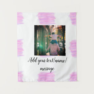 Paarse roze waterverf vader zoon vader afbeelding  wandkleed