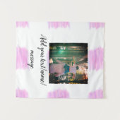 Paarse roze waterverf vader zoon vader afbeelding  wandkleed (Voorkant (horizontaal))