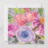 Paarse roze Waterverf Wildbloemen 75e verjaardag Kaart (Achterkant)