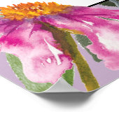Paarse Roze Waterverf Wildbloemen Verjaardag Poste Poster (Hoek)