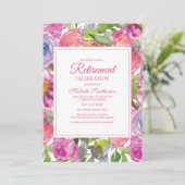 Paarse roze Waterverf Wilde bloem Pensioenuitkerin Kaart (Staand voorkant)