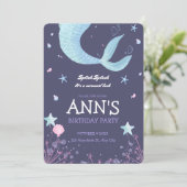 Paarse roze Waterverf Zeemeerminnelijke kinderen B Kaart (Staand voorkant)