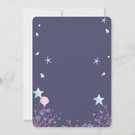 Paarse roze Waterverf Zeemeerminnelijke kinderen B Kaart (Achterkant)